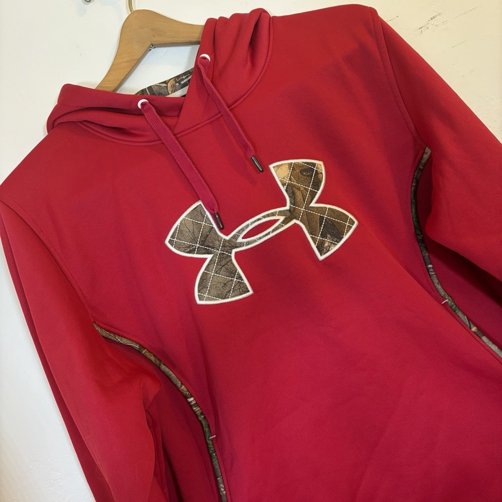 Under Armour Storm Hoddie Womens XL Pink Camo Pullover Breast Cancer Sweatshirt